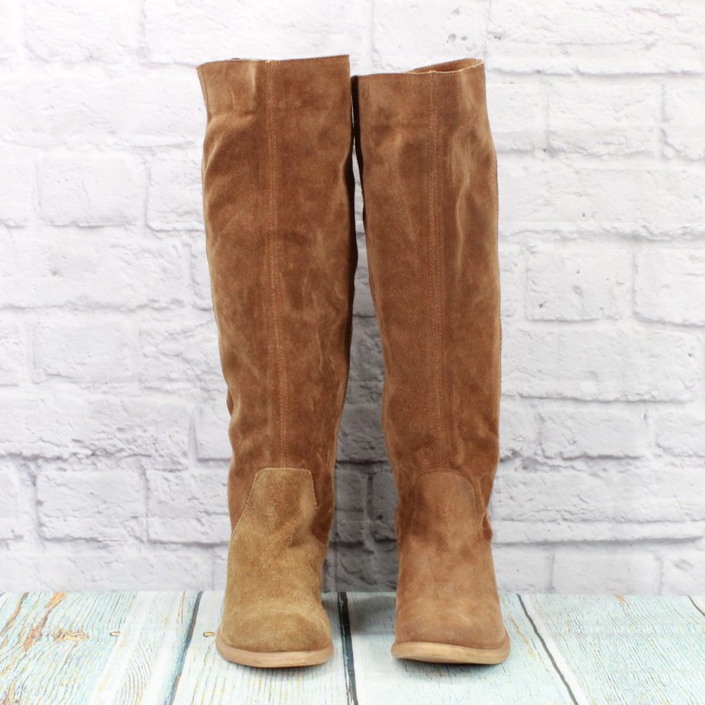 *Bronx Brown Leather Knee High Heeled Boots Size 37 - Picture 4 of 9
